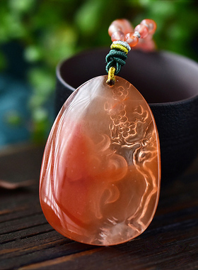 天然红兔毛九尾狐吊坠饰品礼物女