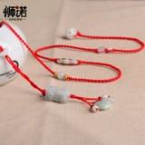 Оберег на день рождения, браслет из красной нити подходит для мужчин и женщин, изумрудный шнурок на талию, ремень, ювелирное украшение, подарок на день рождения