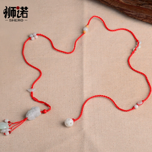 Оберег на день рождения, браслет из красной нити подходит для мужчин и женщин, изумрудный шнурок на талию, ремень, ювелирное украшение, женский стиль, подарок на день рождения