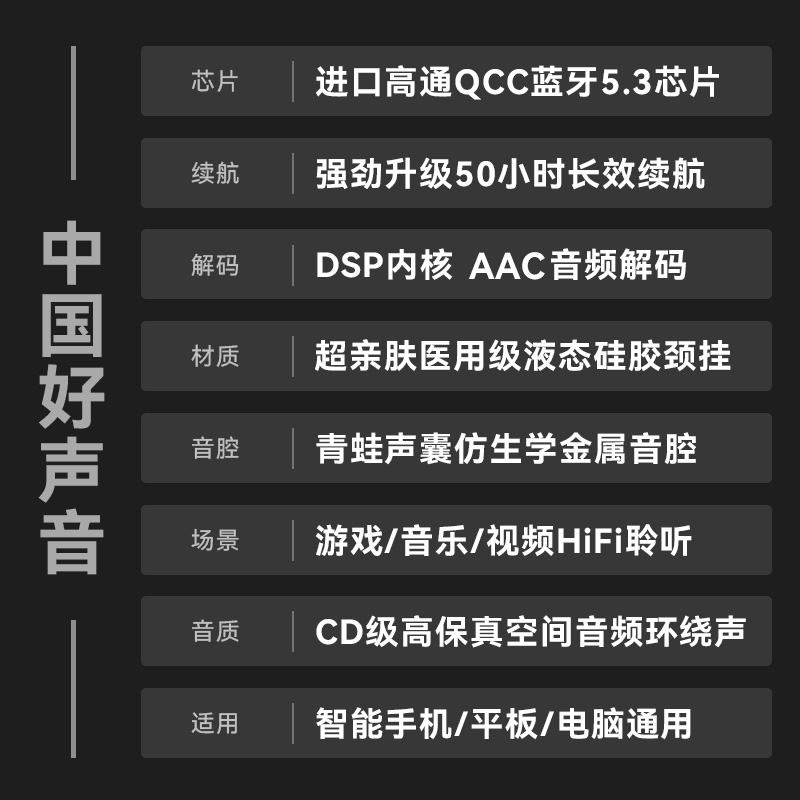 DDJ 无线蓝牙耳机运动跑步颈挂脖式5.3超长续航适用苹果12/13华为