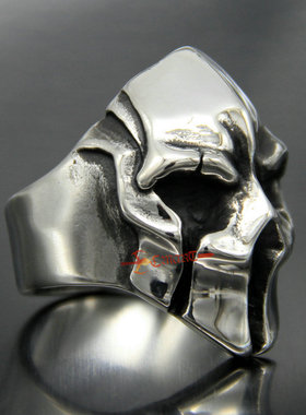 男士面具骷髅头朋克风钛钢戒指