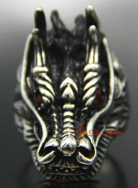 中国风生肖酷炫龙头男士霸气戒指