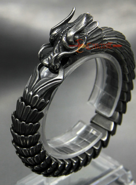 霸气龙头个性手链不锈钢霸气男