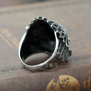 Retro New Indian Head Chief Titanium Steel Ring Personalized Index Finger Ring Domineering Religious God Ring