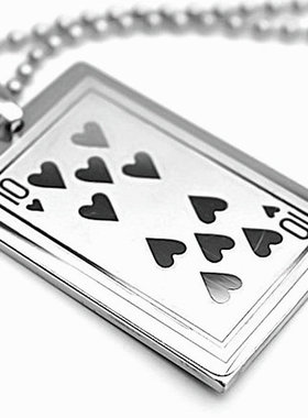 扑克牌钛钢嘻哈风挂件百搭吊坠
