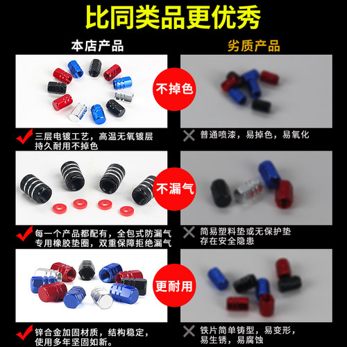 汽车轮胎气嘴帽气门嘴盖气门芯帽汽嘴汽门嘴冒气盖帽汽车用品大全 - 图1