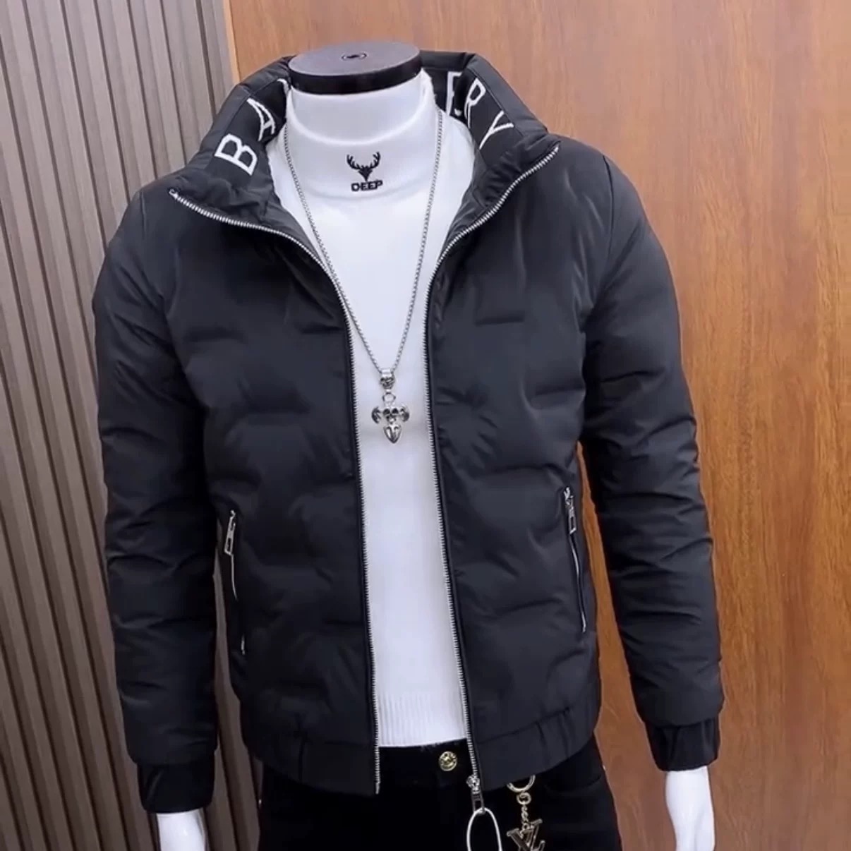 冬季男棉服外套韩版修身潮流立领羽绒棉衣男士短款加厚保暖网红潮 - 图2