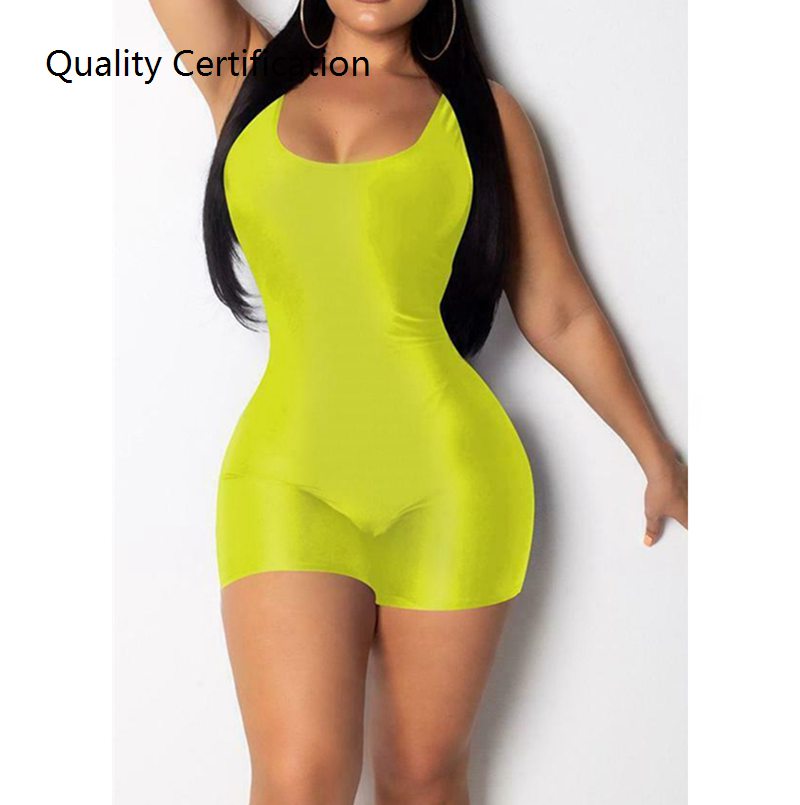 Sleeveless Romper Stretch Top Women Ladies Bodysuit Jumpsuit - 图0