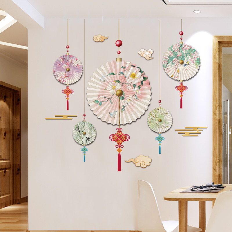 中国风古风背景墙装饰墙贴纸贴画卧室房间客厅沙发墙面布置海报纸,淘宝优惠券,粉丝福利购,淘宝优惠卷