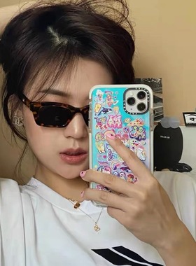 方形窄框拍照复古辣妹眼镜