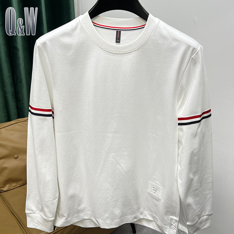 品牌索罗纳冰丝棉t恤长袖男装春秋季新款下摆开叉打底衫tb潮体恤,淘宝优惠券,粉丝福利购,淘宝优惠卷