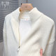 Double zipper solid color cardigan men's knitted sweater