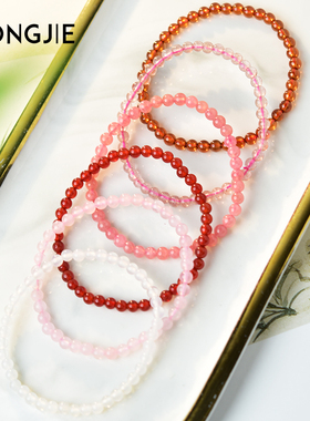 宏杰4mm极细水晶手链女男