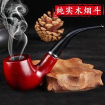 New classic old-style solid wood patterned smoke bucket alone gift box packing smoke with acrylic bites mouth filter smoke fights