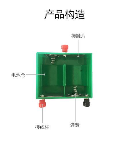 1号5号电池盒单节两节可拆分重组物理电学串联并联电路实验用具器材学生老师用教学仪器 - 图1