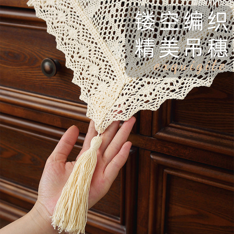 法式复古镂空桌旗2026新款棉线钩针桌布电视柜鞋柜五斗柜长条盖布,淘宝优惠券,粉丝福利购,淘宝优惠卷