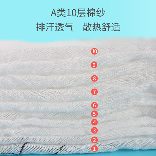 婴儿枕头新生儿云片枕宝宝枕垫10层纱布0-1岁婴幼儿3-6个月棉枕巾 - 图2