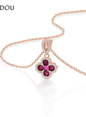 阿吉豆项链四叶草闪耀吊坠锁骨链