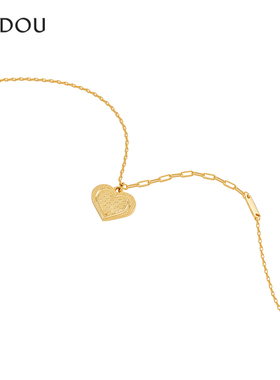 阿吉豆项链女时尚爱心锁骨链颈链