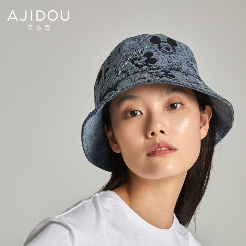 阿吉豆迪士尼提花牛仔系列潮渔夫帽 AJIDOU帽子