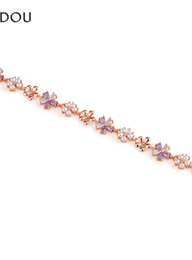 阿吉豆手饰女款紫藤花手链手串珠