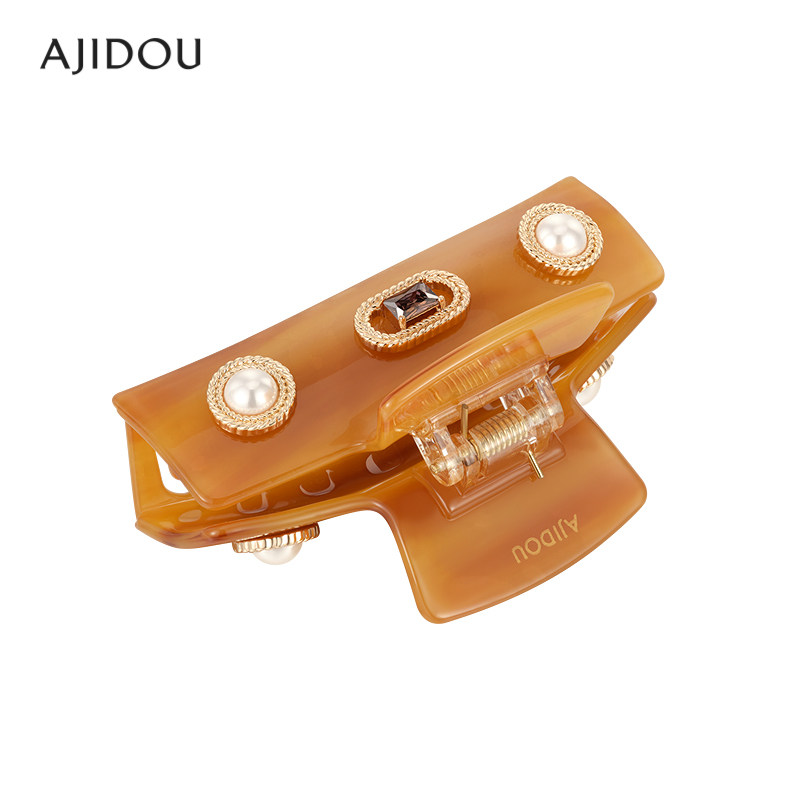 AJIDOU阿吉豆发卡女发夹后脑勺大抓夹鲨鱼夹时尚边夹刘海夹发饰,淘宝优惠券,粉丝福利购,淘宝优惠卷