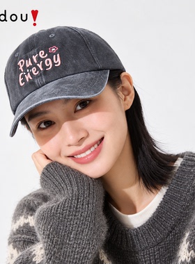 阿吉豆帽子女炭灰水洗牛仔棒球帽