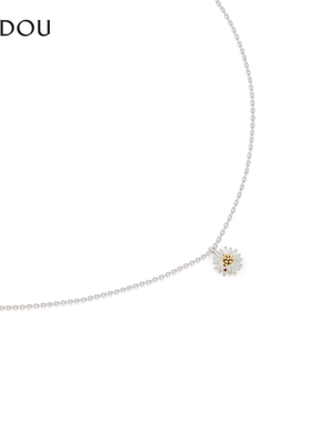 阿吉豆饰品女时尚S925银花卉项链