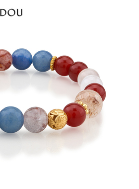 阿吉豆手饰女款多宝玛瑙水晶串珠