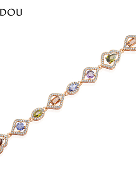 阿吉豆手链女彩色多巴胺彩虹手串