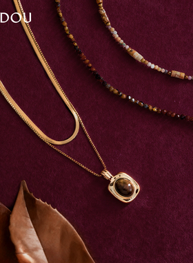 阿吉豆项链女款美拉德吊坠蛇骨链