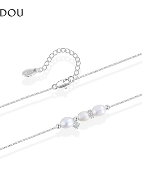 阿吉豆项链女时尚吊坠珍珠锁骨链
