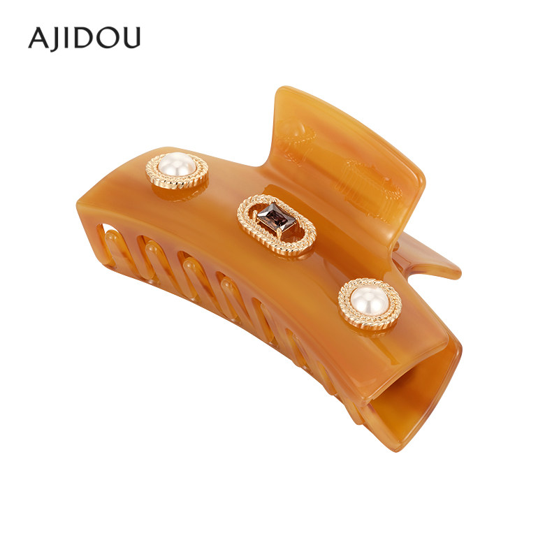 AJIDOU阿吉豆发卡女发夹后脑勺大抓夹鲨鱼夹时尚边夹刘海夹发饰,淘宝优惠券,粉丝福利购,淘宝优惠卷