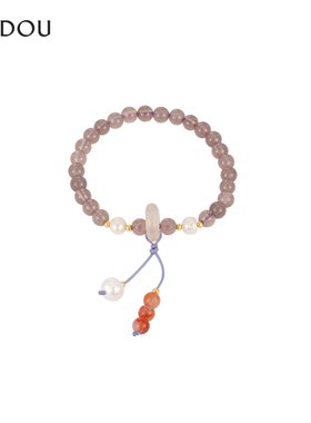 AJIDOU阿吉豆手链女淡水珍珠时尚国风玛瑙专柜同款串珠手串手环