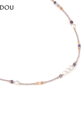 阿吉豆吊坠女款珍珠项链精致颈链