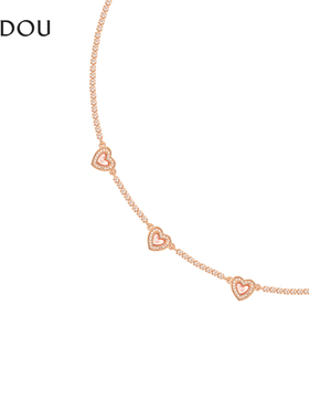 AJIDOU阿吉豆项链女水钻爱心时尚首饰专柜同款颈链锁骨链