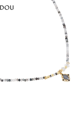 阿吉豆项链女款水晶吊坠个性颈链
