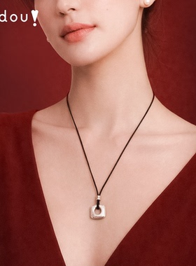 AJIDOU阿吉豆项链女款银色平安扣