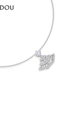 阿吉豆项链女银色裙摆气质锁骨链