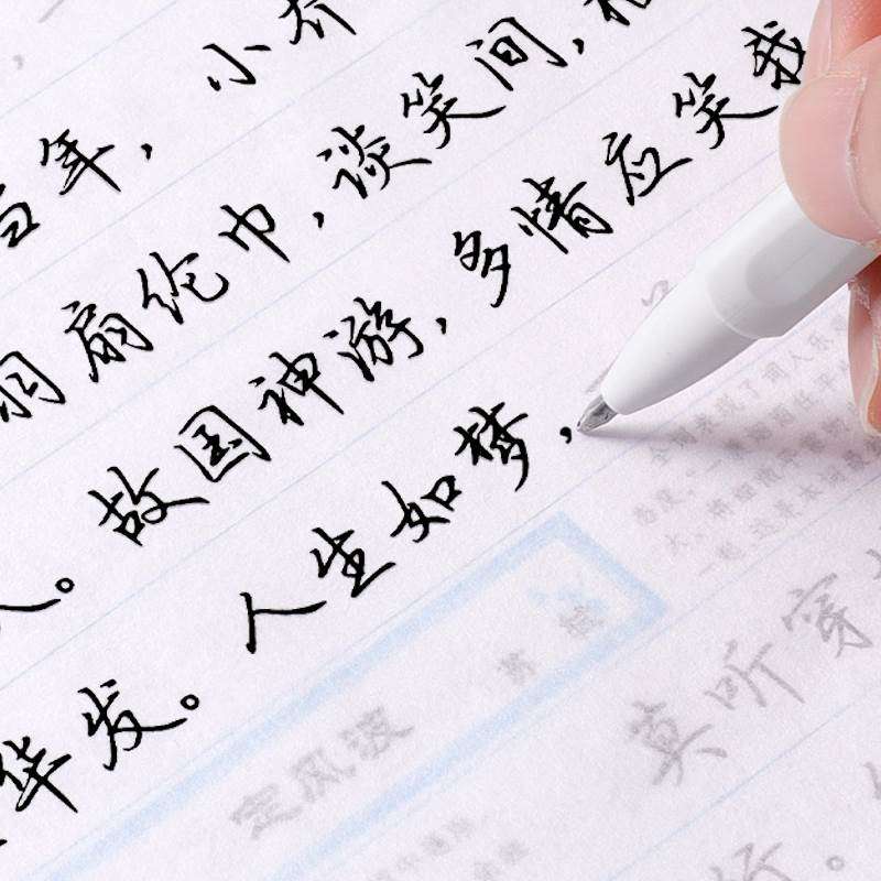 行楷字帖硬笔临摹唐诗宋词三百首古诗钢笔行书字帖成年大学生练字成人男书法字帖中学生女生漂亮字体大气连笔字描红华夏万卷练字帖-图0