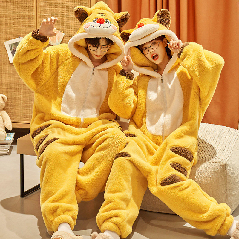 情侣女春秋冬季珊瑚绒加绒男士睡衣 仙罗兰服饰睡衣/家居服套装