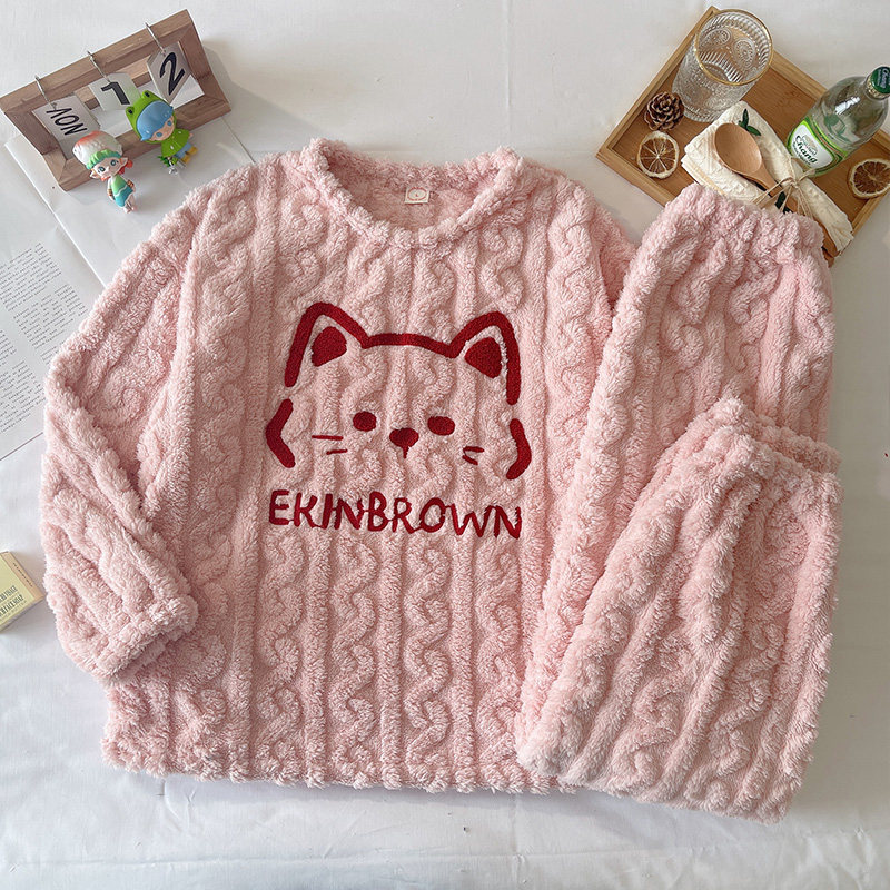 秋冬款睡衣女法兰绒加厚加绒冬季珊瑚绒可爱保暖女士家居服可外穿,淘宝优惠券,粉丝福利购,淘宝优惠卷