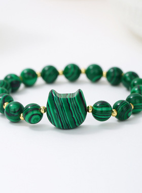 秋冬猫头手工紫水晶手链