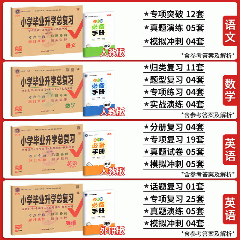 2026小升初真卷海淀ab卷小升初毕业总复习语文数学英语专项复习真题演练模拟冲刺六年级下册期末冲刺人教外研版小学升初中资料卷子