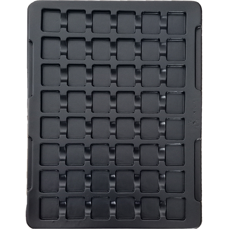 48格方形防静电吸塑托盘黑色周转盒电子五金产品模组芯片包装盒,淘宝优惠券,粉丝福利购,淘宝优惠卷