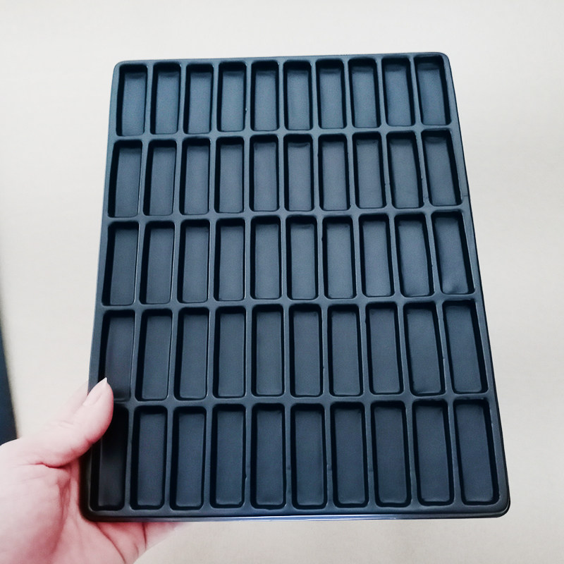 50格防静电托盘现货黑色吸塑托盘五金吸塑盒长方形吸塑盒电子产品,淘宝优惠券,粉丝福利购,淘宝优惠卷