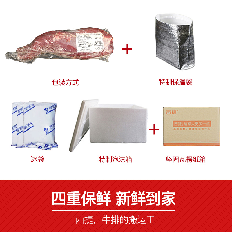 西捷旗舰店西捷巴西进口整根菲力牛排约1.8kg+儿童牛排原切冷冻生鲜牛肉新鲜2