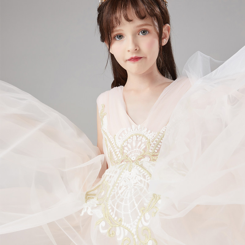 七彩朵朵女童高端儿童婚纱演出服 七彩朵朵童装儿童礼服