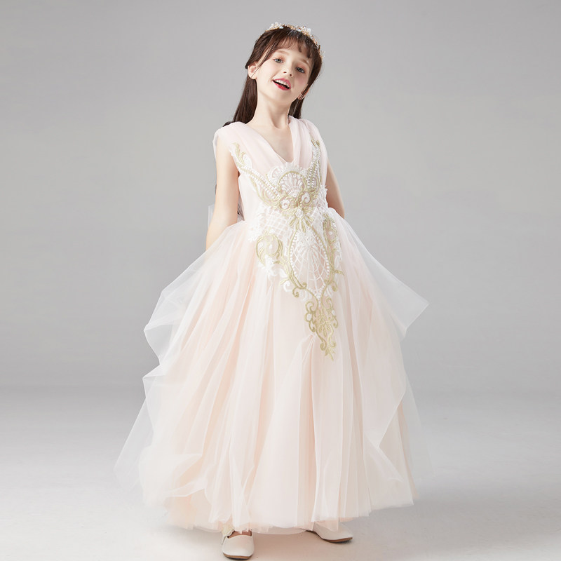 七彩朵朵女童高端儿童婚纱演出服 七彩朵朵童装儿童礼服