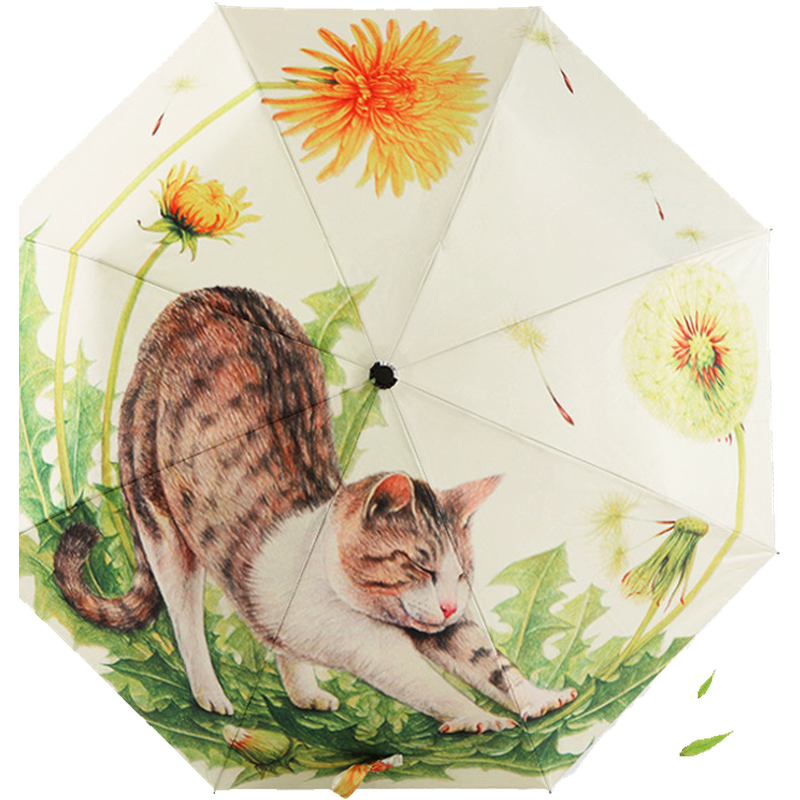 遮阳防晒直销大懒猫添奇太阳伞礼品潮流工厂晴雨伞折叠伞时尚涂,淘宝优惠券,粉丝福利购,淘宝优惠卷